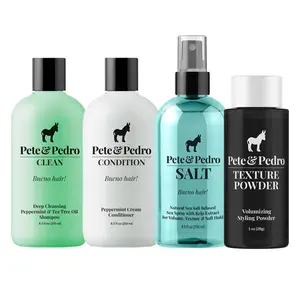 The First Timer Best Sellers Hairstyling & Haircare Kit – Clean Shampoo, Peppermint Conditioner, Sea Salt Spray & Choice Of Texture Powder Or Hair Putty | Volume, Texture, All-Day Hold | Short, Medium, Thick, Fine, Oily Hair | Promote Healthy Scalp & Hair