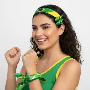 5pcs/set World Cup Cheering Hair Accessories Set - Headband Hair Clips & Headwrap for Soccer Fan Support, Team Spirit Props, Game Day Party Decor, Photo Booth Accessories, Festival Supplies for Football Celebrations