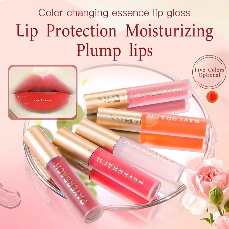 Payerbach Color Changing Essence Lip Gloss - Lipstick for Makeup Use Glossy Moisturizing Smooth Hydrating Moisture Blend Moisturizer Cosmetic+ 2 scratch cards
