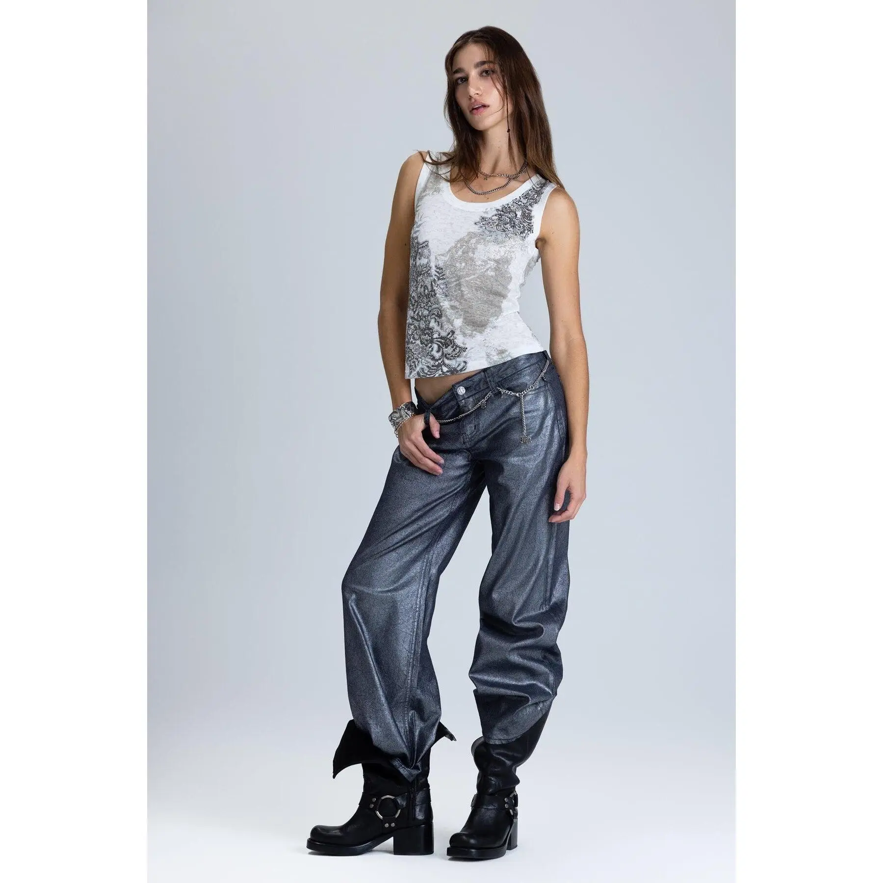 Ivy Metallic Wide Leg