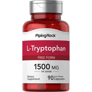 Piping Rock L-Tryptophan 1500 mg | 90 Capsules | Free Form | Non-GMO, Gluten Free Supplement