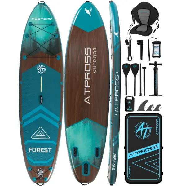 [DealsForYouDays] 11'6"×35" Premium Inflatable Paddleboard, 450LBS Capacity SUP with Kayak Seat, Wide Non-Slip Deck, Double-Ended Oar, 2-Way Pump, Waterproof Phone Bag & Full Accessories for Beginners (Fishing, Yoga)