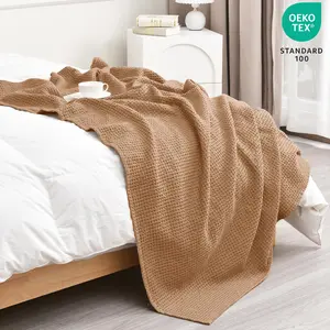 PHF Waffle Blanket - Lightweight Breathable Soft, 100% Cotton, Multi-Color, Throw/Twin/Queen/King/CK, Luxurious Comfort, Soft, Breathable, Stylish Blanket Springtok