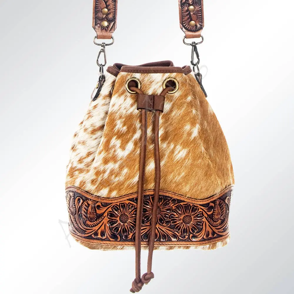ADBG569TAW Bucket Hair On Genuine Western Leather Women Bag
