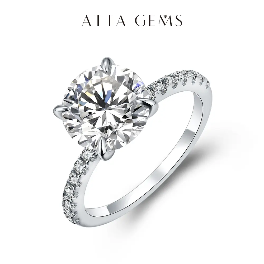 Women's 3CT Round Cut Synthetic Moissanite Ring, Wedding & Engagement Ring, Ideal for Daily Wearing, Birthday Gift R024, Engagement Rings summerwins,summerwins