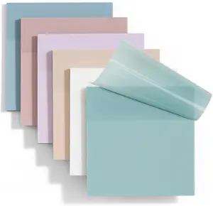Transparent Waterproof Sticky Notes – Pastel Self-Adhesive Memo Pads, 50 Sheets per Pad for School, Office, College & Book Annotation
