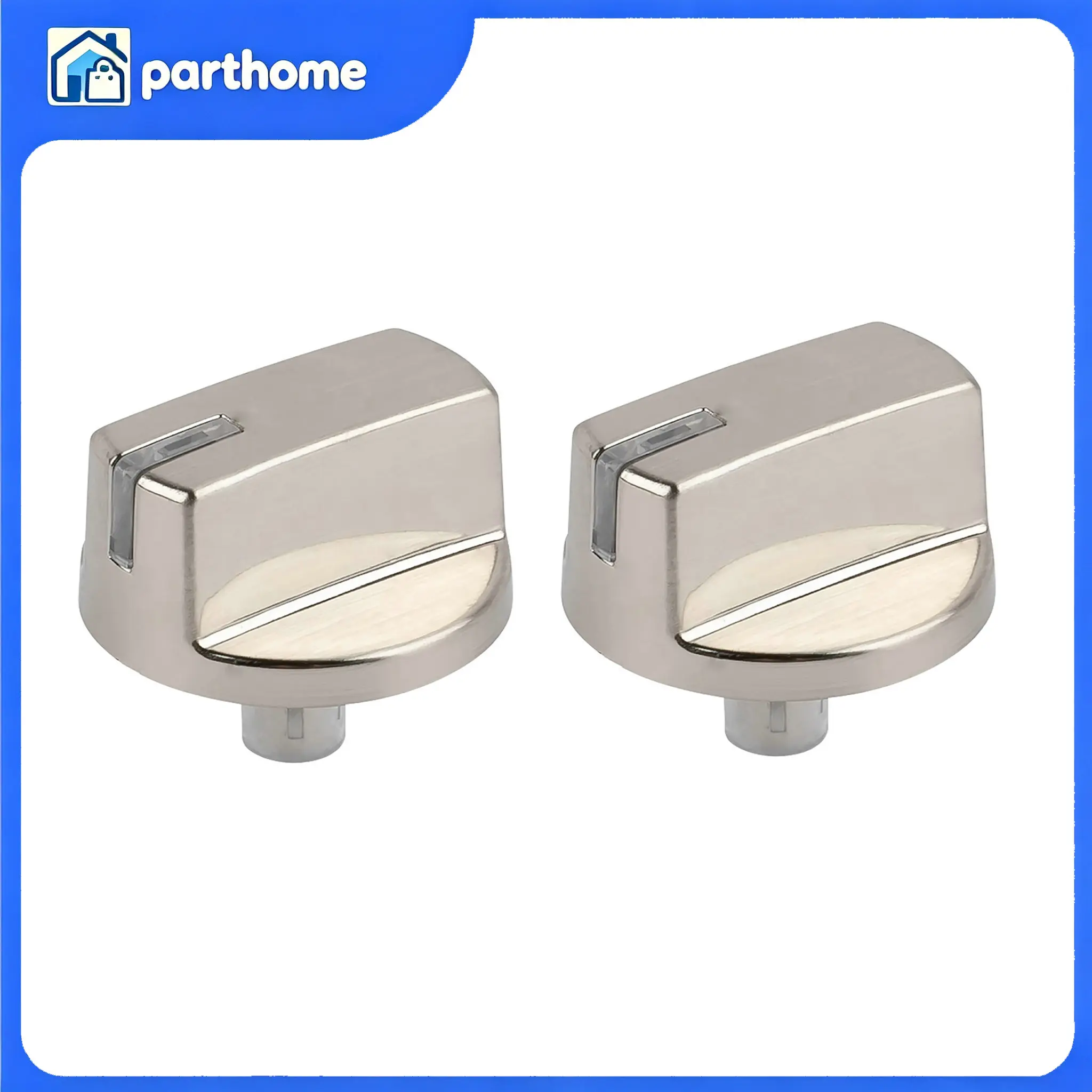 2pcs Silver Plastic Stove Knob Replacement Part for LG Electric Cooktop, Compatible with AEZ73293801, Replaces AP5594929, AH3639420, 2025031
