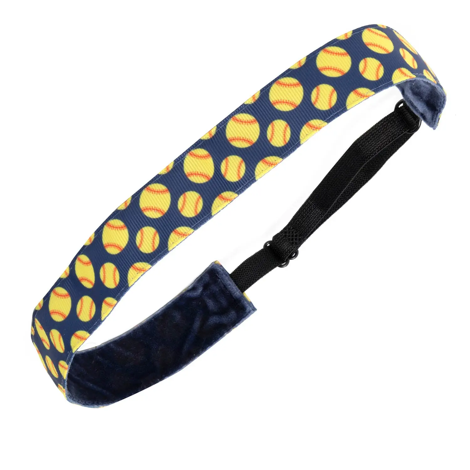 Adjustable Sports Headband with Softball Pattern, Velvet Lined Non-Slip Elastic Grip for Girls & Women, Ideal for Softball Training & Gameday, Elastic Headband, Adjustable Headband