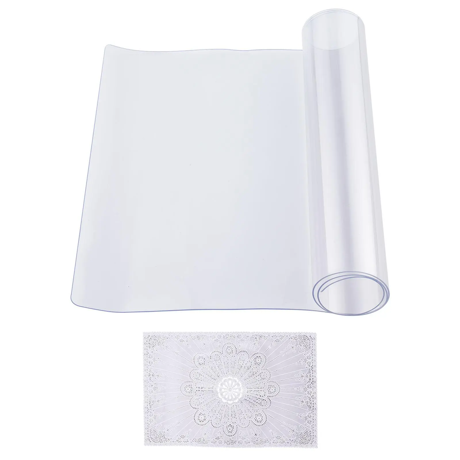 【Summerfinds】VEVOR Plastic Table Cover, 16 x 32 Inch 1.5 mm Thick Clear Table Protector, Rectangle PVC Desk Mat, Waterproof & Easy Cleaning Desk Pad Tablecloth, for Office Dresser Dining Room Table Night Stand