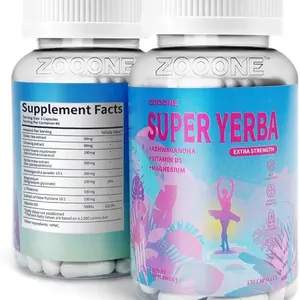 Zooone Super Yerba Mate Capsules Yerba Brain Formula with Lion's Mane for Gut Health Extra Strength 120 Capsules Natural Healthcare Vitamin Edible Bathroom Supplement Dietary, Sugar Free, Metabolism