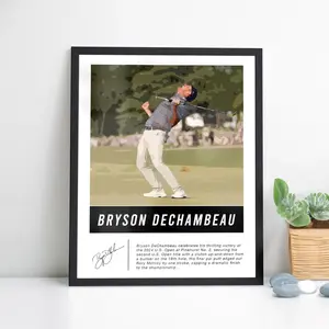 Bryson DeChambeau 2024 U.S. Open Champion – Powerful Victory Poster