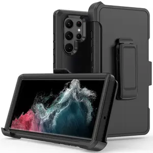 Rugged Defender Case For Samsung Galaxy S22 / Galaxy S22+Plus / Galaxy S22 Ultra / Shockproof Heavyduty Protection case With Belt Clip Protector Phonecase