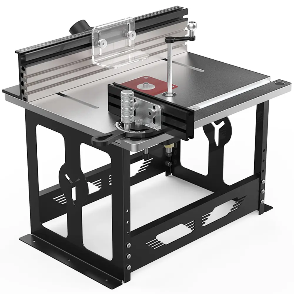 MUWOOD Full-Size Portable Heavy-Duty Router Table - Bench Top Woodworking Tool with Locking System, Router Support, Inches/Cm Measurements, Insert Plate for Cutting, DIY Projects