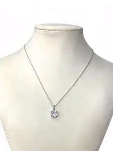 Elegant Zircon Pendant Necklace, Titanium Steel Chain, Unique Design, Perfect Gift for Women and Girls, Daily Wear or Special Occasions