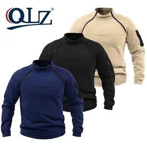 3PCS-Men's solid thick lined stand collar sweatshirt.Featured side double stitching and zipper cuff pockets.Warm soft fabric, stylish casual design.Perfect daily casual top for autumn and winter wear.
