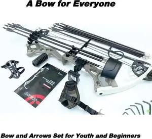 Sanlida Archery Dragon X6 Compound Bow Kit and Arrow Set for Youth, Kids & Beginners,19”-28” Draw Length, 15-30lbs Draw Weight for Training, RH Only