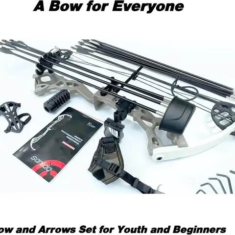 Sanlida Archery Dragon X6 Compound Bow Kit and Arrow Set for Youth, Kids & Beginners,19”-28” Draw Length, 15-30lbs Draw Weight for Training, RH Only