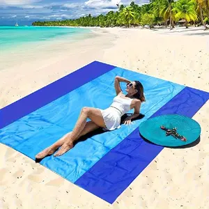 High-Quality Beach Blanket Picnic Mat, Fits 4-6 Adults, Extra Large Foldable Camping Pad, Easy Clean, Dual Color Design, Outdoor Sandproof, Camping Accessory