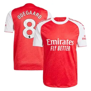 Odegaard 8 Red Color ARS 25/26 Jersey, Odegaard Short Sleeve Home Edition Football Shirt