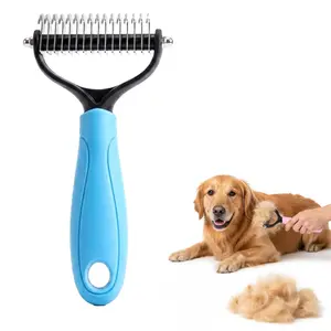 Dual-Sided Pet Pro Grooming Tool, Cat Brush Rake and Long Haired Dog Brushes  fur , Pets Knotter Dogs and Cats for Grooming Hair Pets Tools ，cat  stuff