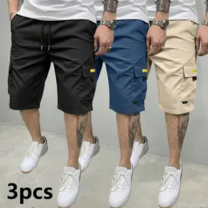 Men’s three-piece summer streetwear set! Men’s Multi-Pocket Cargo Shorts — Comfortable and Stylish—Perfect for Everyday Casual Wear and Sports Outfits