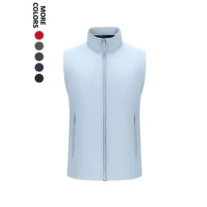 Outdoor Softshell Vest with Light Fleece Lining, Windproof Waterproof Sleeveless Jacket, Ideal for Camping Fishing Outdoor Activities