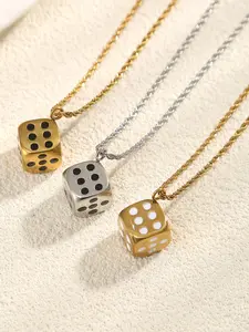 Fashion Dice Necklace Punk Style Clavicle Chain, Unique Simple Hip-Hop Unisex Jewelry, Trendy Accessory for All Occasions, Jewelry Accessories