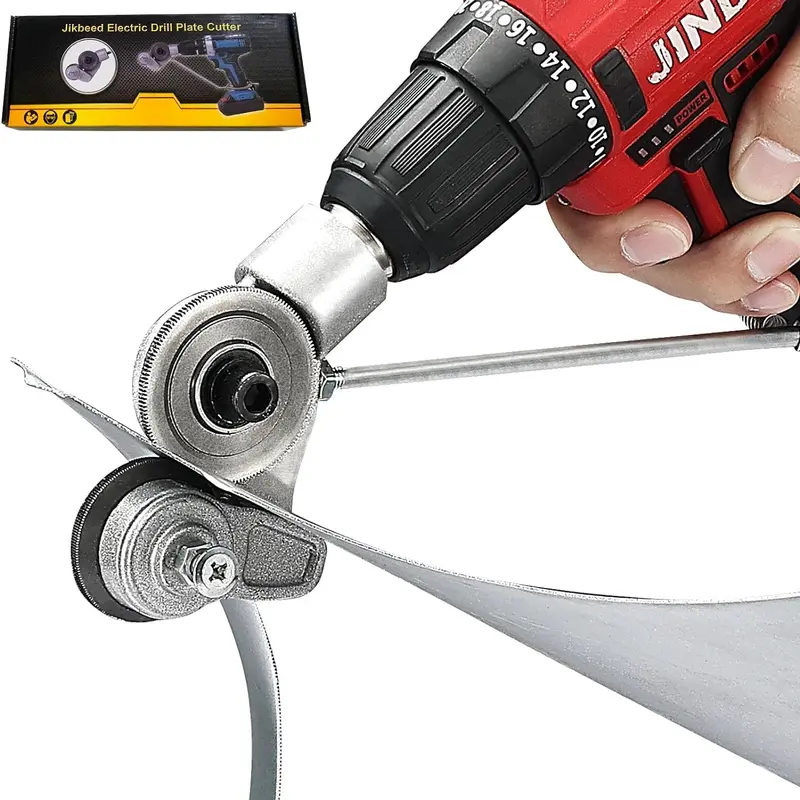 Electric Drill Plate Cutter Adapter Handle - Durable High-Precision Manganese Steel Double Gear Design, Cuts 20G & 24G Flat Metal Sheets, Fits Cordless, Corded & Impact Drills #MothersDayGift #GiftsForHer tiktokshopspringglowup