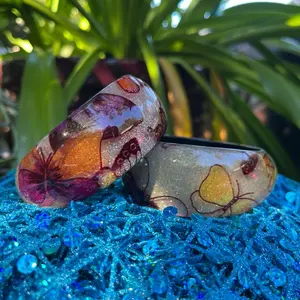 Y2K Glitter Butterfly Fairy Core Bangle Bracelet | 1970s | Vintage Accessories | READ DESCRIPTION | Coquette Fairy Core