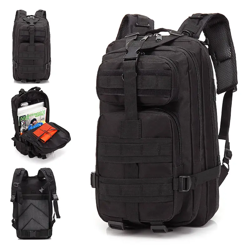 30L Military Tactical Backpack, Black | Comfortable Durable, MOLLE，Hiking Camping Travel