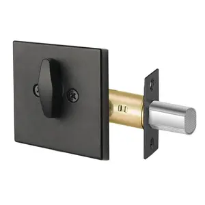 Deadbolt Lock, Square Single Cylinder Dead Bolt, Keyed 1 Side, Fits Standard Size Interior and Exterior Doors, Full Metal, with 3 Keys, for Front Entry Door Residential Matte Black