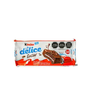 Kinder Delice Chocolate Cake with Milk Chocolate Crunchy Wafer & Rich Hazelnut Filling 10 Pieces Snack Dessert