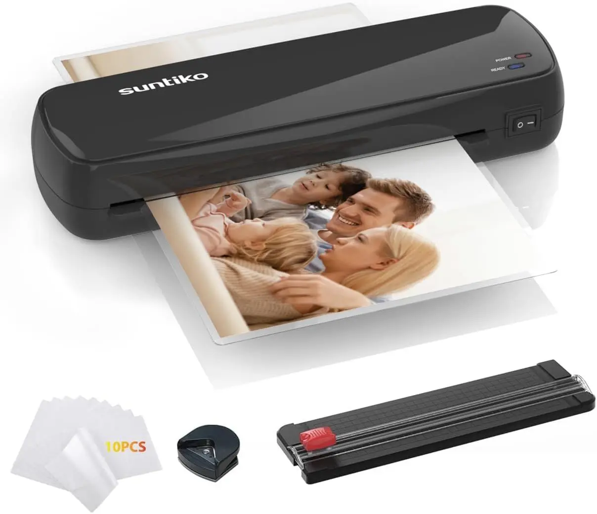 1 Laminator Machine with 1 Paper Trimmer - Versatile, Quick Warm-Up, Fast Laminating for Documents & Photos, Enhances Long-Term Color Preservation, Lightweight, Fits A4/A5/A6 Sizes, Ideal for Home & School (Computers & Office Equipment), 1 Round Corner