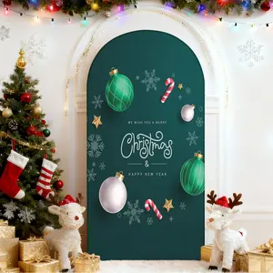 Elastic U-Shaped Birthday Backdrop Curtain, Party Decoration Round Arch Cover, Outdoor Background Wall Cloth, No Arch Included