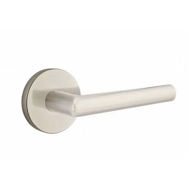 Stuttgart Lever Left Hand Passage with Disk Rose, Satin Nickel