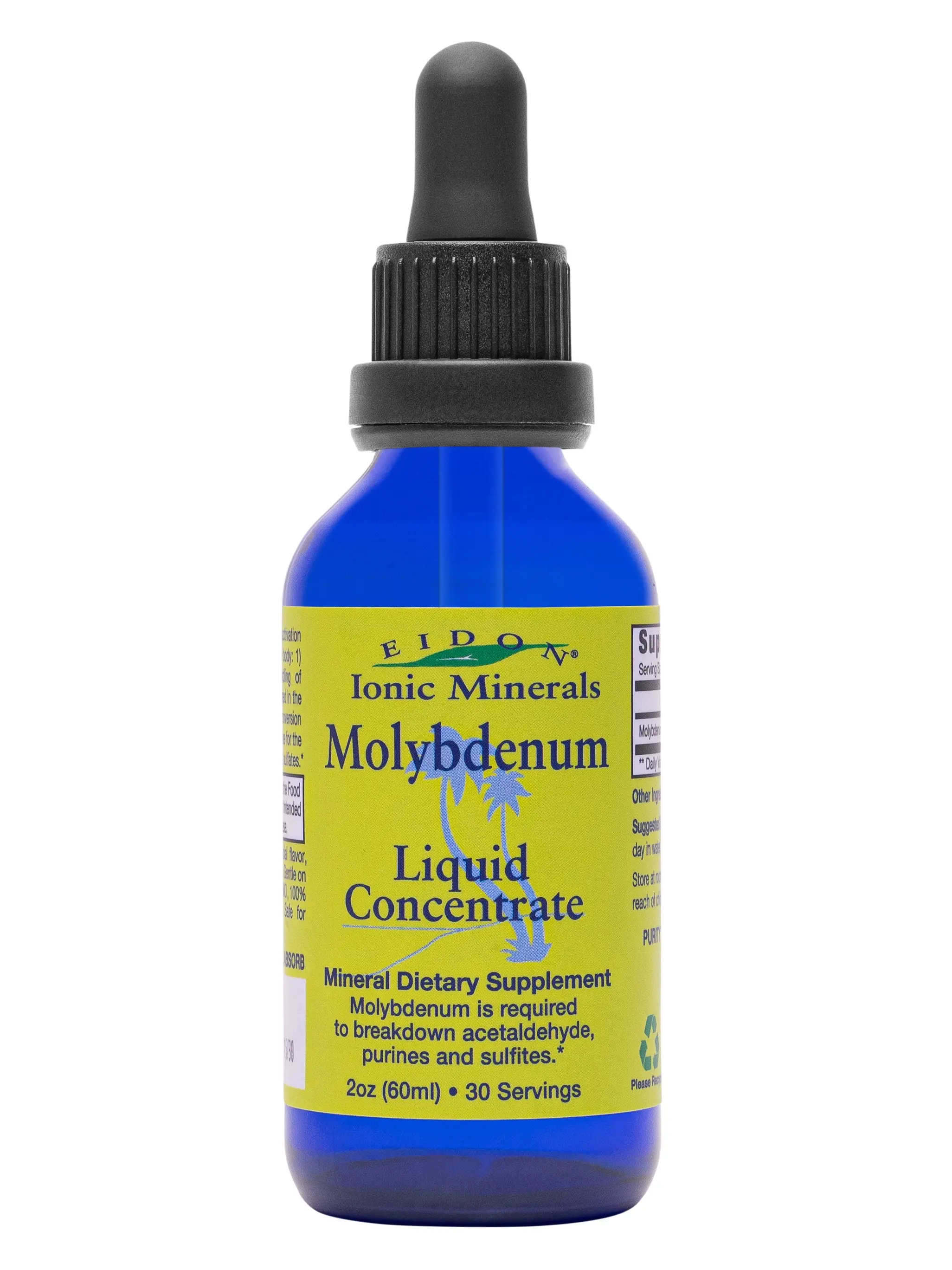 Eidon Ionic Minerals Liquid Molybdenum 2oz Concentrate - Gluten Free GMO Free Dairy Free Dietary Supplement Healthcare Fitness Edible candida cleanse