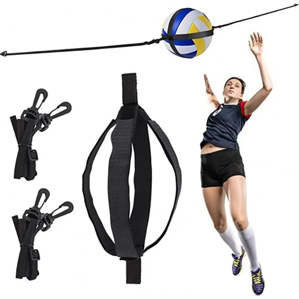 Volleyball Spike Training Device (Including Hand Ball) - Adjustable Volleyball Equipment for Youth Solo Practice, Lightweight & Durable Nylon Cloth Training Equipment, Enhances Hitting & Serving Timing, Boosts Power, Ideal for Outdoor & Indoor Use, Solo/T