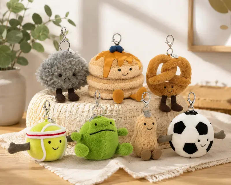 Premium Plush Bag Charm Collection – Cute Kawaii Stuffed Animal Keychains for Handbags, Backpacks, Purses and Car Keys, Perfect Everyday Accessory and Gift for Women, Girls and Kids