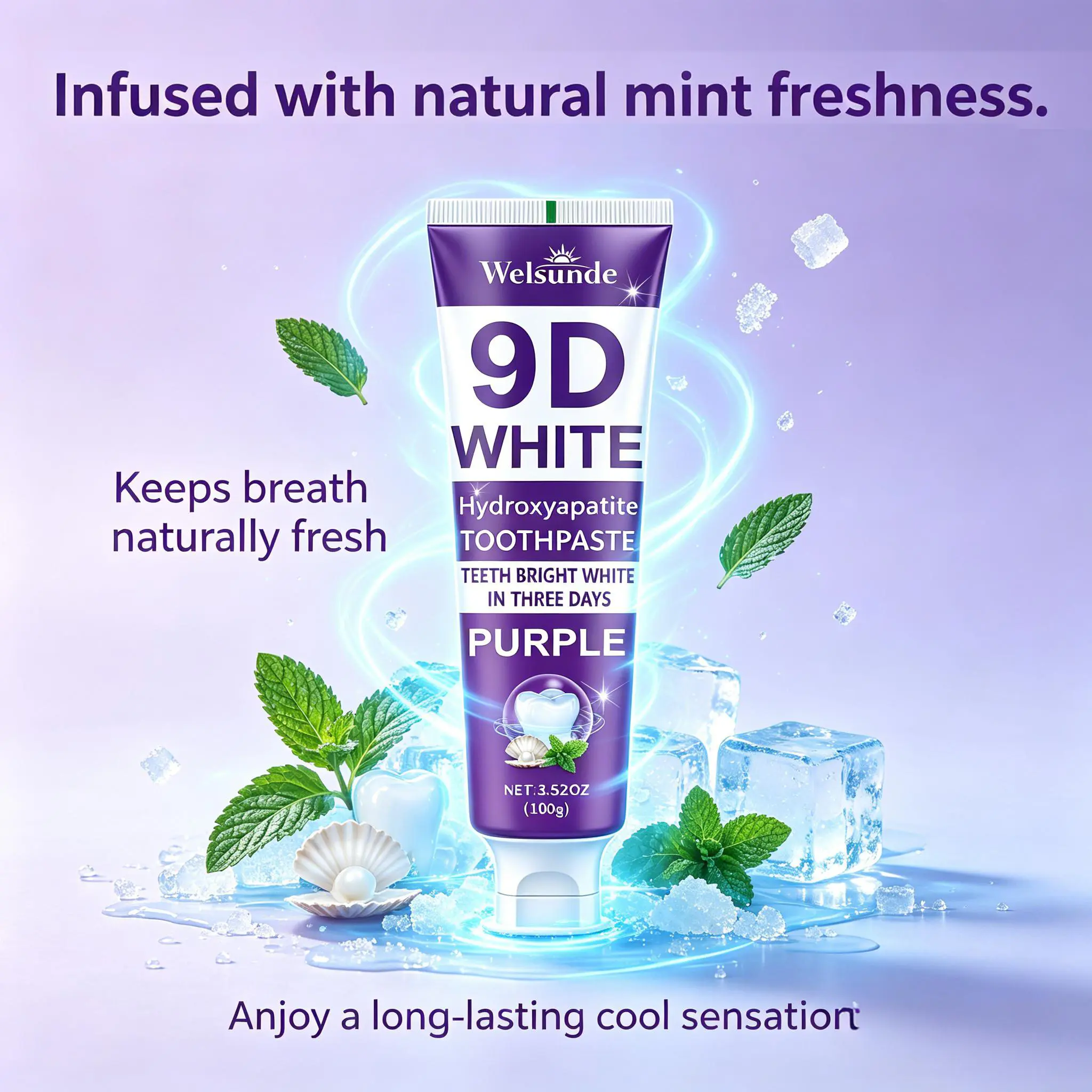 Kugig Fluoride-Free 9D Hydroxyapatite Toothpaste, European Formula Upgrade Edition, Deep Cleaning Stain Remover, Mint Fresh Breath, Gentle Gum Care, Travel Size for Daily Use, Sensitivity & Toothache Relief,kugig toothpaste