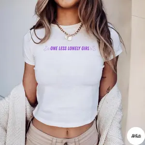 One Less Lonely Girl Baby Tee, Bella Canvas Y2k 90s style Concert Cropped Shirt