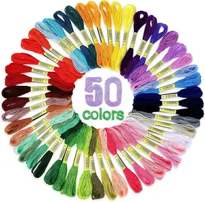 Rainbow Color Embroidery, Cross Stitch Threads, Bracelets, Crafts Floss, 50 Count