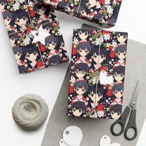 Anime-Inspired Wrapping Paper - Classic Japanese Animation Style Gift Wrap, Gift Wrap Papers, Classic Anime-Inspired Art Gift Wrap