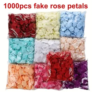 1000 Pcs Artificial Fake Rose Petals, Romantic Night Decorations, Home Decor Accessory, Decorative Faux Flowers, Perfect for Engagements & Weddings, Ideal Party Accessories