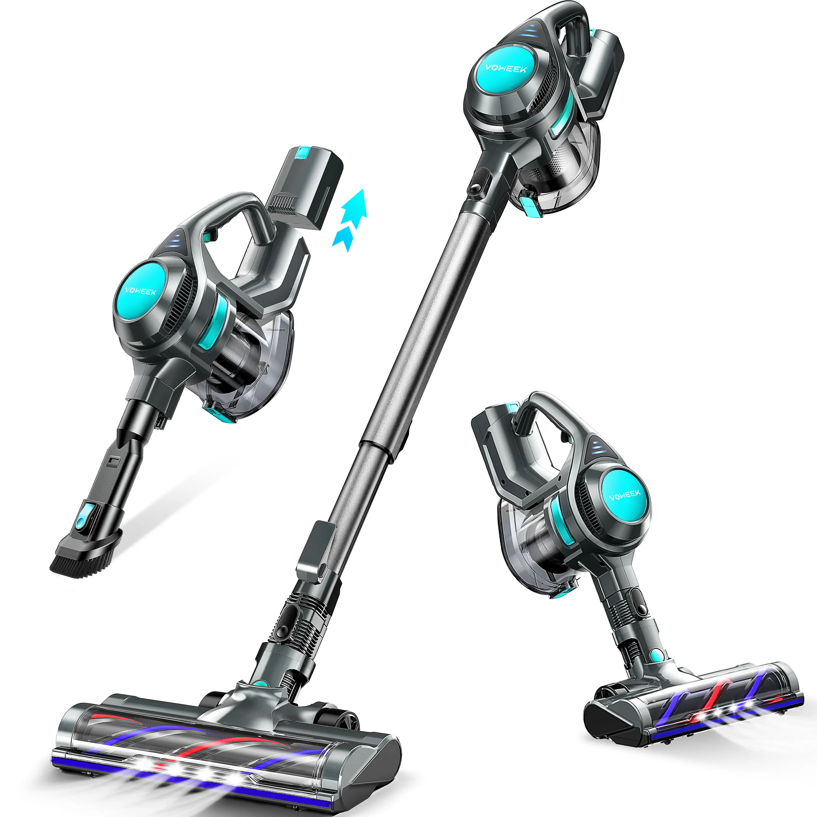 Voweek VC08 / VC15 & Tagic VC01 Cordless Stick Vacuum Cleaner with 23Kpa Suction, 30-45 Min Runtime, LED Display, Touch Control, Lightweight Cleaning Helper for Pet Hair, Hardwood Floors, Apartments