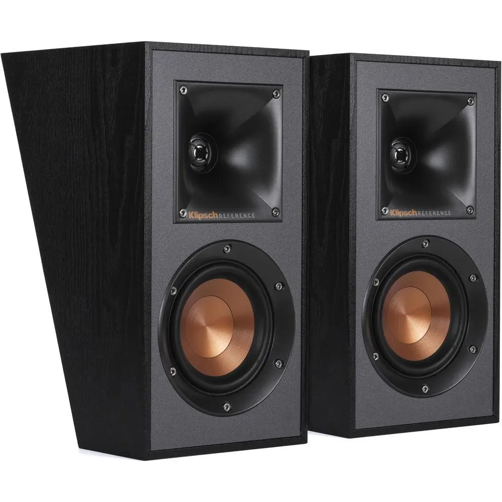 Klipsch R-41SA Home Audio Surround Speakers, Set of 2 - Black, Magnetic Aluminum Build, Detailed Sound Performance