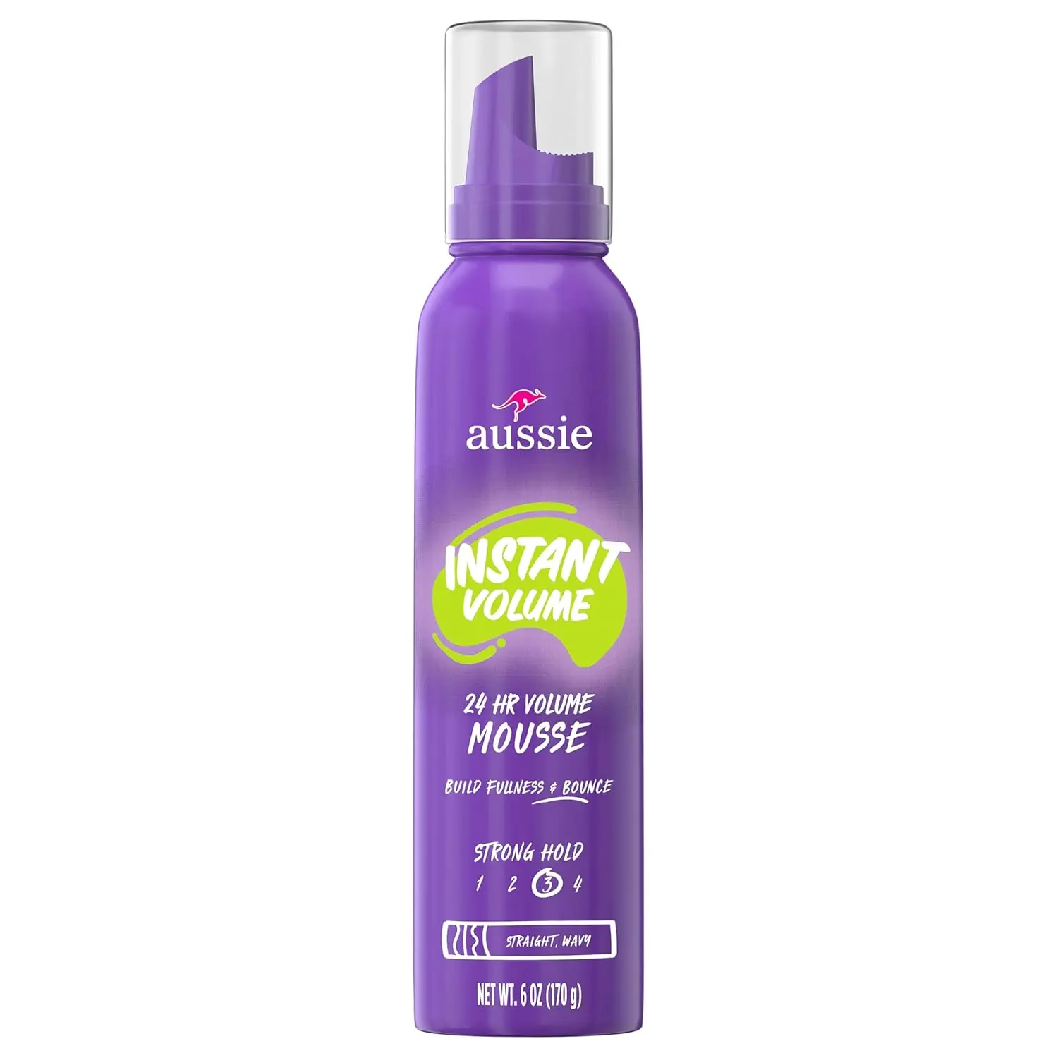 Aussie, Instant Volume Mousse Strong Hold, 6 Ounce Hair Styling Products Hair Foam Haircare