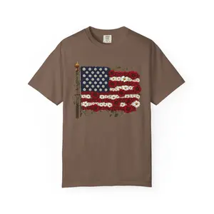 Daisy American Flag Funny 4th of July DTG Comfort Color Tee