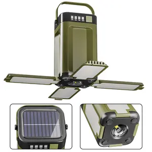 Multifunctional Outdoor Camping Light, Solar Camp Handheld Lamp Type-C Charging Foldable Tent Hanging Light, LED Battery Material PC Enclosure Emergency