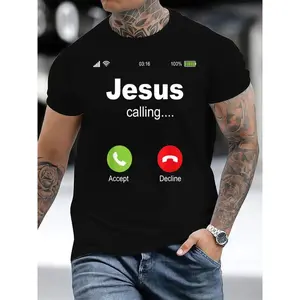 100% Cotton Jesus Calling - Christian Religious Bible Church T-Shirt Casual Tshirt