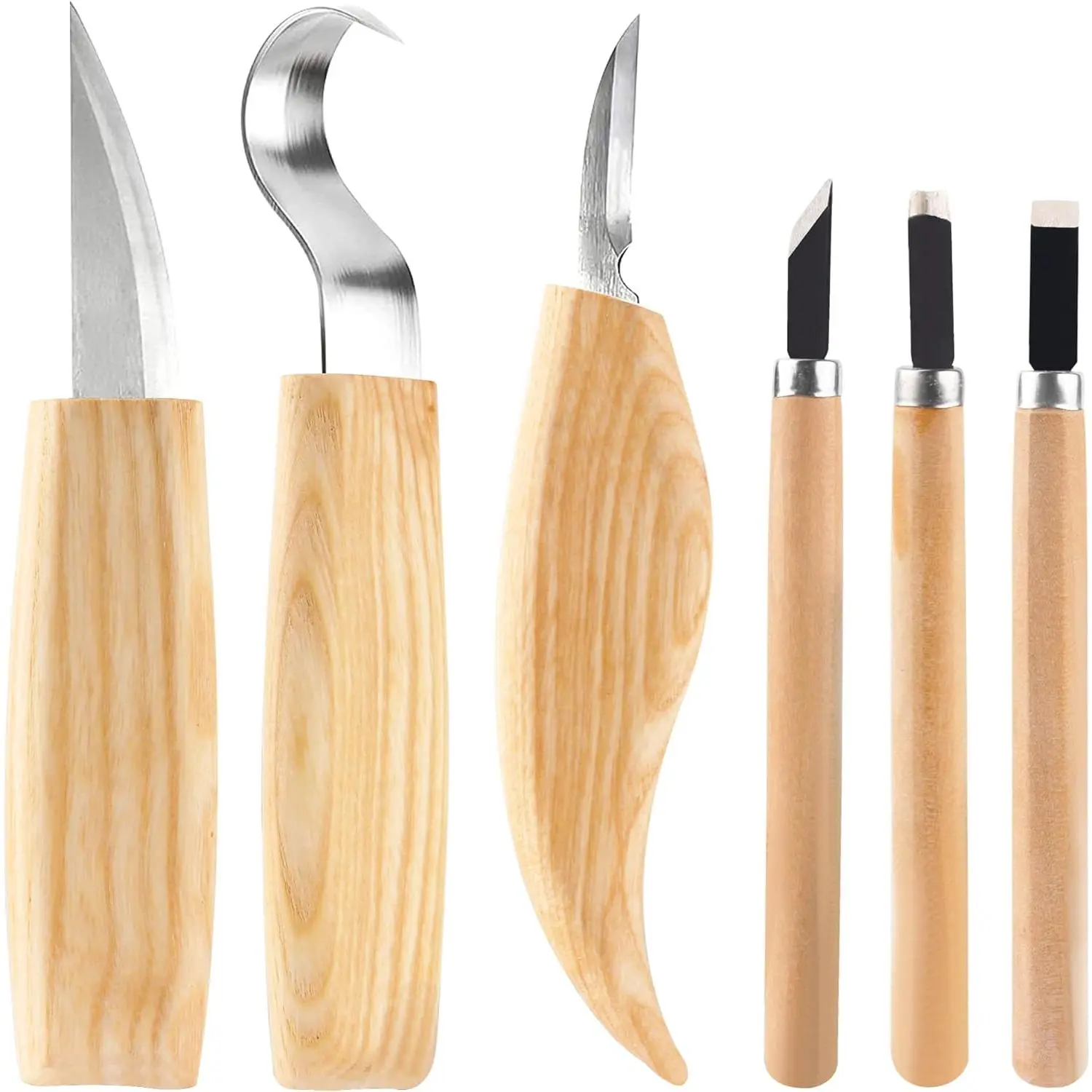Whittling Kit 6 count Professional and High Performance Stainless Steel Tools Set for Beginner Carving for Adults and  Beginners  Carving Kit Set